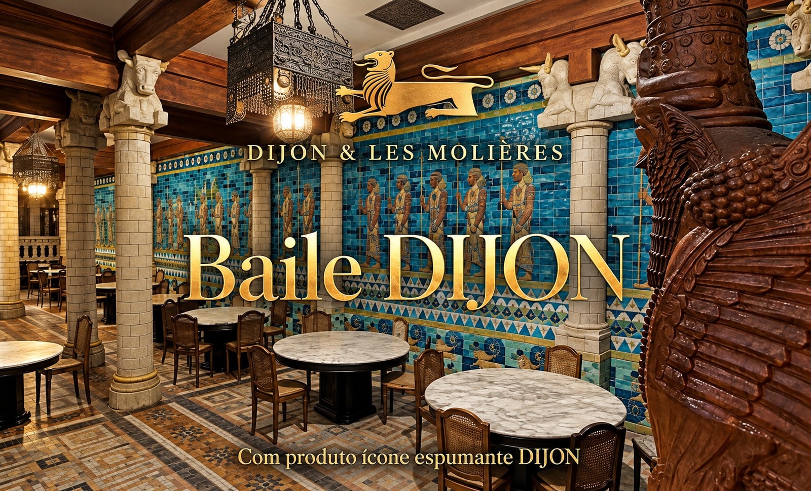 Baile DIJON, Dijon & Les Molières, com produto ícone espumante DIJON